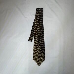 Carlos Devenezia Brown and Gold Vintage Silk Tie